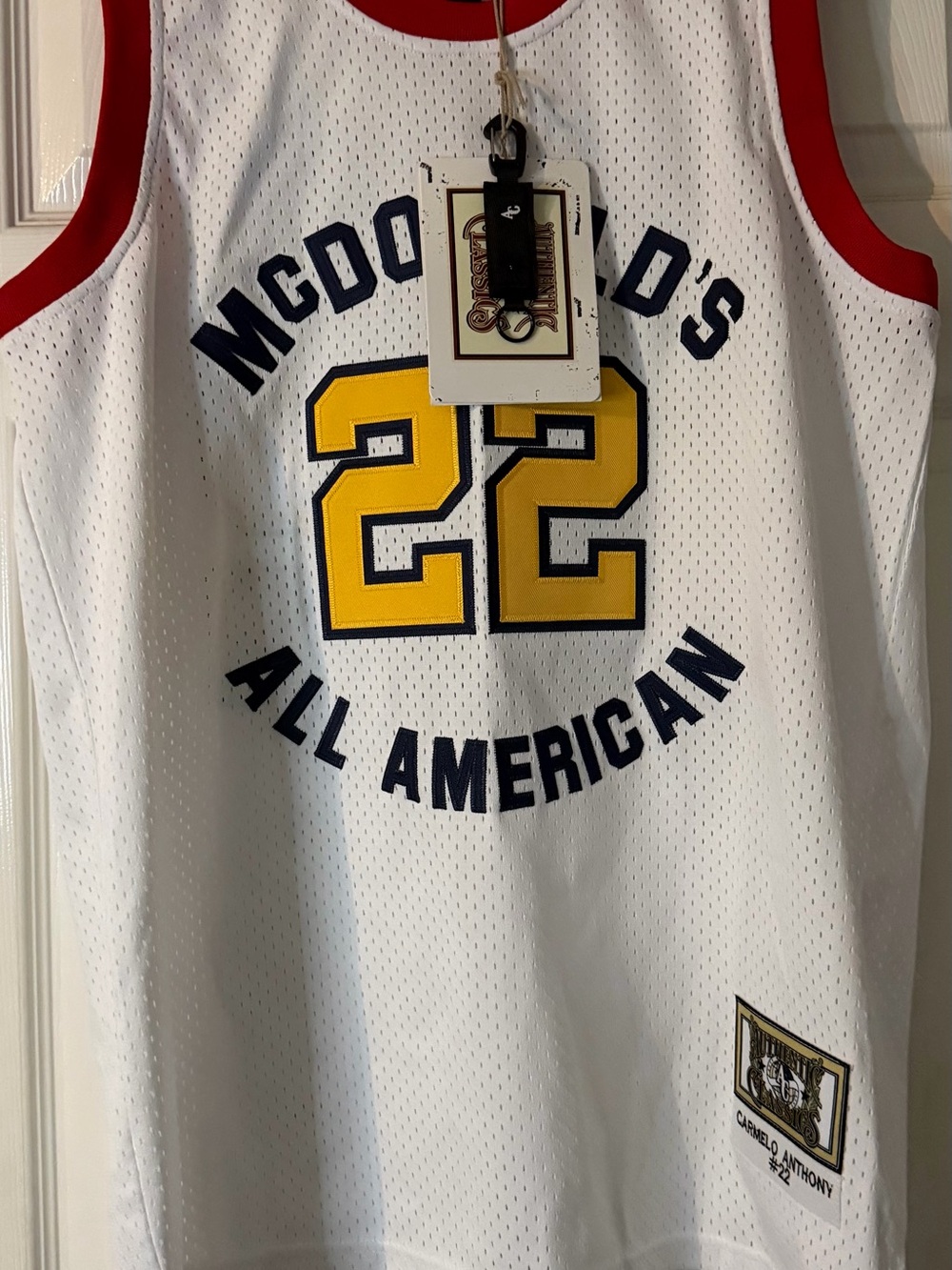 Carmelo Anthony McDonalds All American #22 White Mesh Basketball Jersey